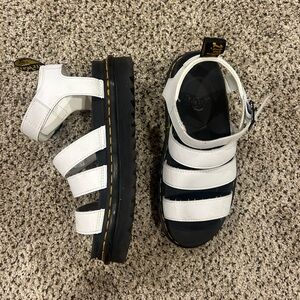 Dr. Martens White and Black Chunky Platform Sandals